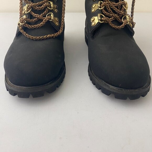 Timberland 10061 Boots Shoes Black Gold Chain - Picture 4 of 12